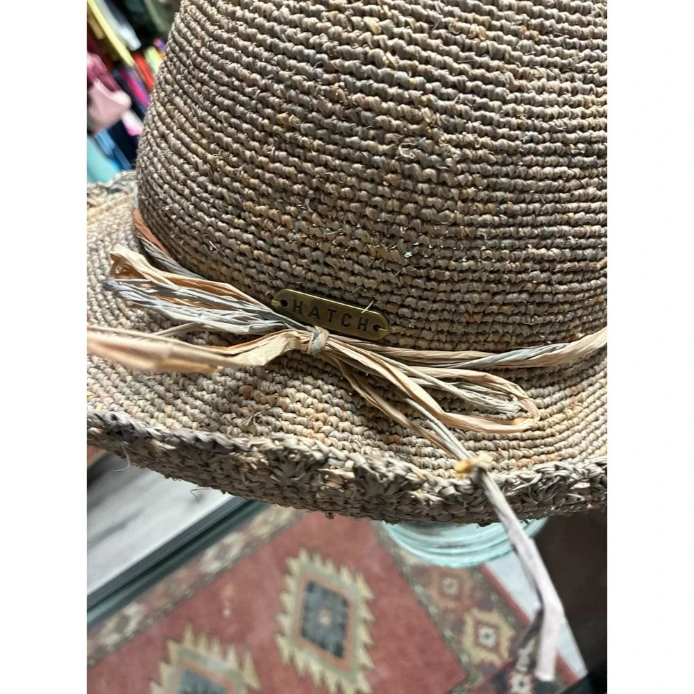 Rare Hatch Hat 100% Straw Brim With Fabric Band One Size Fits All